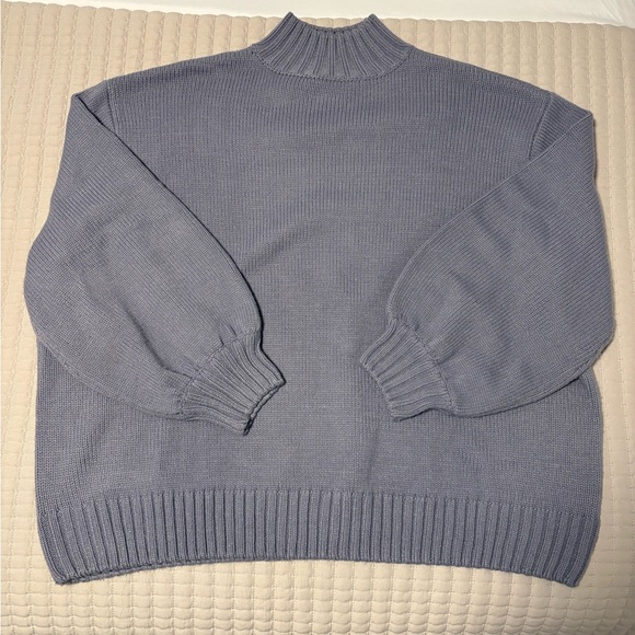 WeWoreWhat Oversized Lavender/Blue Mockneck Sweater - Picture 2 of 6